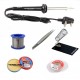 TECHDELIVERS® 6in1 Basic 60W Soldering Iron Kit with 5 Meter Solder Wire, Flux, Stand, Tweezer, Wick 60 Watt