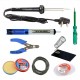TECHDELIVERS® 60 Watt Soldering Iron Kit with Desolder PUMP, Cutter, Tester, Stand, Paste, Wire, Wick