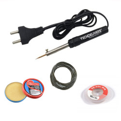 TECHDELIVERS® 8 watt Soldering Iron Kit | Soldering Wire | Soldering Paste | Desolder Wick (Pointed Tip) TECHDELIVERS® 8 watt Soldering Iron Kit | Soldering Wire | Soldering Paste | Desolder Wick (Pointed Tip)