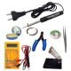 TECHDELIVERS® Multimeter Soldering kit combo | Cutter | Stand | Desoldering Wick | Soldering Wire | Soldering Paste | Tweezer 8Watt Simple Pointed Tip