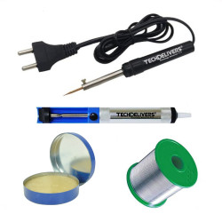 TECHDELIVERS® 8w Soldering Iron Kit | Desoldering Pump | Soldering Wire Reel | Soldering Paste (Pointed Tip) TECHDELIVERS® 8w Soldering Iron Kit | Desoldering Pump | Soldering Wire Reel | Soldering Paste (Pointed Tip)