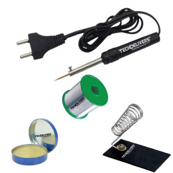 TECHDELIVERS® 8W Soldering Iron Kit | Soldering Wire Reel | Soldering Paste | Stand 8Watt Simple (Pointed Tip) TECHDELIVERS® 8W Soldering Iron Kit | Soldering Wire Reel | Soldering Paste | Stand 8Watt Simple (Pointed Tip)
