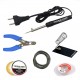 TECHDELIVERS® 6in1 8Watt Electric Soldering Iron Kit Set with Desoldering | WICK |Stand |Flux | Wire Stripper | Solder Wire for DIY/Crafts