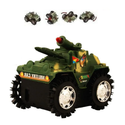Plastic Tumbling Tank Military Stunt Car Green for children Plastic Tumbling Tank Military Stunt Car Green for children