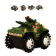 Plastic Tumbling Tank Military Stunt Car Green for children