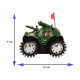 Plastic Tumbling Tank Military Stunt Car Green for children