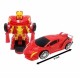 Deformation Robot Car Red Kid Toy Robot Super Convertible Robot with Machine Soldier Car with Music, Light Function 6inch