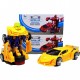 Deformation Robot Car Yellow Toy Robot Super Convertible Robot with Machine Soldier Car with Music, Light Function 6inch