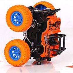 Mini Monster Truck Friction Powered Cars with Front and Rear Suspension with Coil Spring Shock Units for kids - Orange