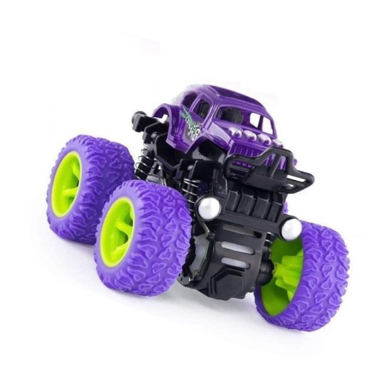 Big size Monster Truck Friction Powered Cars Toys with Front and Rear Suspension with Coil Spring Shock Units for kids - Purple