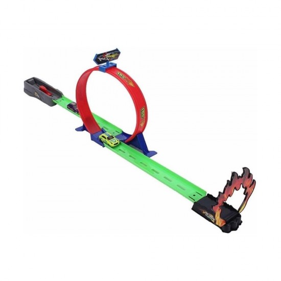 Spin Loop 360 Degree Racing Track Play Set with Launcher and 1 Metal Diecast Stunt Car Toy for Kids