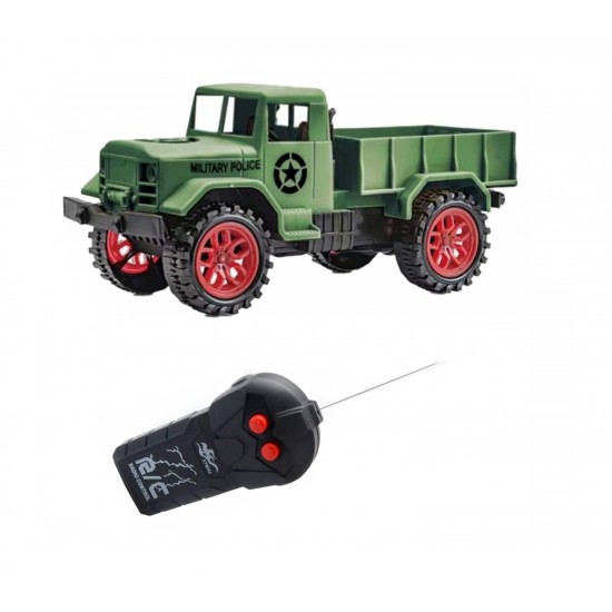 Military Remote Control Jeep Truck Wireless RC 1:24 Scale Car Vehicle 2 Channel Forward and Backward Military Green Color