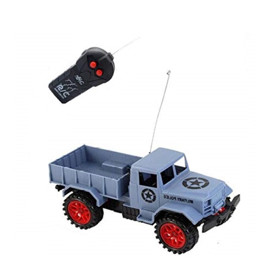 Military Remote Control Jeep Truck Wireless RC 1:24 Scale Car Vehicle 2 Channel Forward and Backward Military Mazarine Color