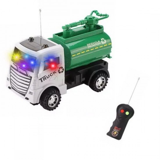 Sanitation Vehicle Truck Green White Toy Car Wireless Remote Control