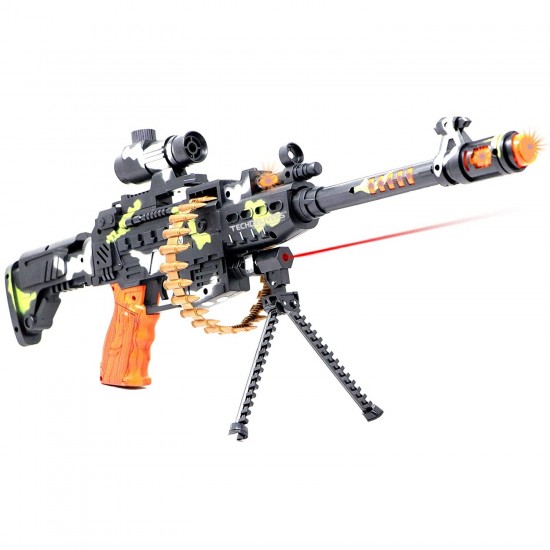 Machine Gun Toy for Kids Sound with LED Flashing Lights 25inches long