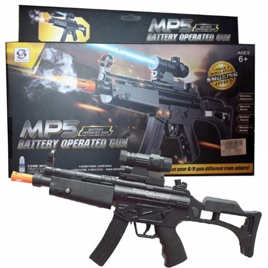 Kids Smoke Gun Toys for boys 6 years MP5 Toy gun with Real Smoking Effect with Colorful Light and Sound Effects