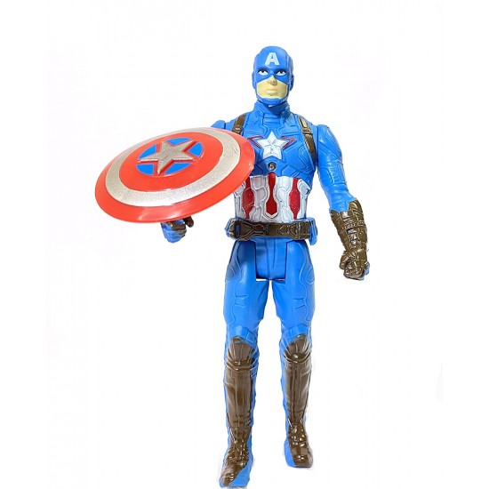 Captain America Action Figure Toy Avengers Endgame Toys Super Power Hero | 6 Inches Height with Light | Movable Parts | Avengers Action Catpain America Superheros For Kids