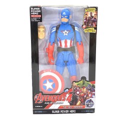 Captain America Action Figure Toy Avengers Endgame Toys Super Power Hero | 6 Inches Height with Light | Movable Parts | Avengers Action Catpain America Superheros For Kids